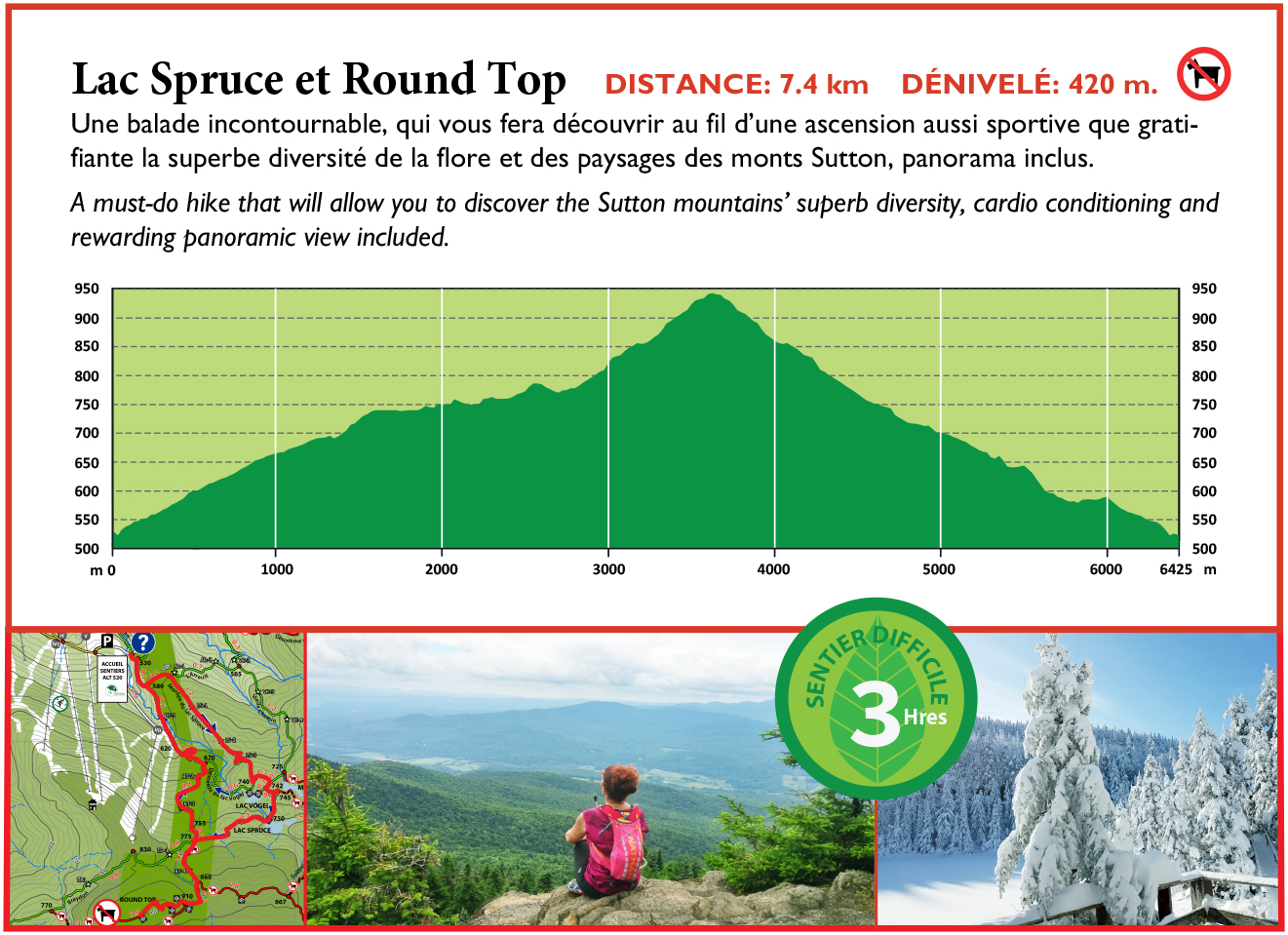 Carte lac spruce et round top